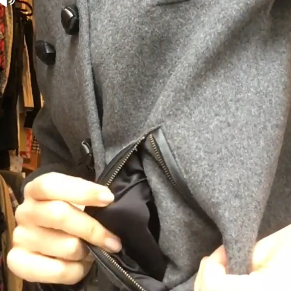 Diane Von Furstenberg Wool and Leather Coat - Picture 5 of 5